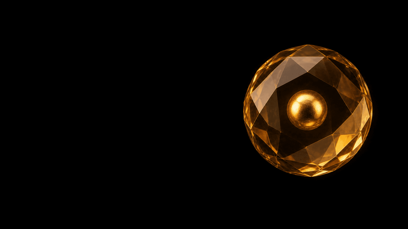 Reduzierter Zeqra Kern aus Amberglas und Gold